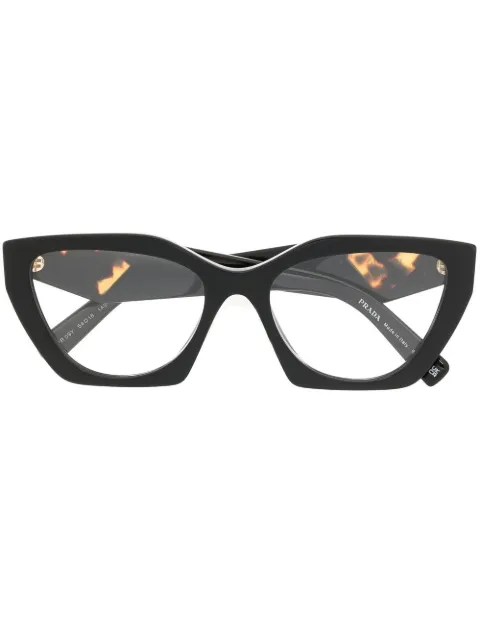 Prada Eyewear logo-engraved cat-eye glasses Black PR09YV