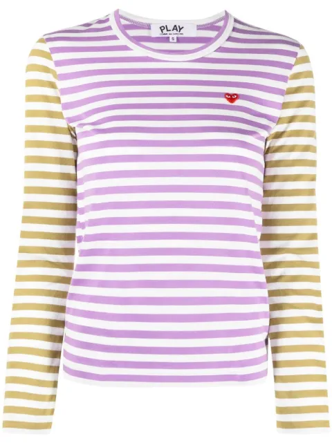 Comme Des Garçons Play heart-patch cotton T-shirt Purple P1T317