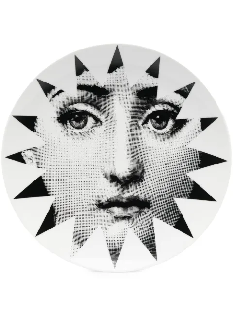 Fornasetti graphic print plate White PTVX025