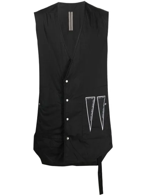 Rick Owens DRKSHDW logo-print sleeveless coat Black DU02B4975NDEH1