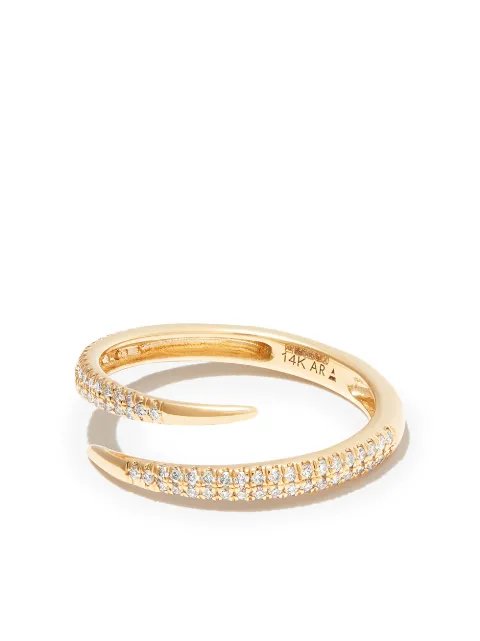 Adina Reyter 14kt yellow gold Thorn diamond wrap ring Gold R520THRXY14