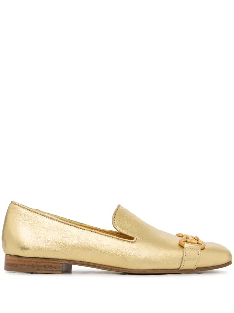 Madison Maison square-toe horsebit loafers Gold P922