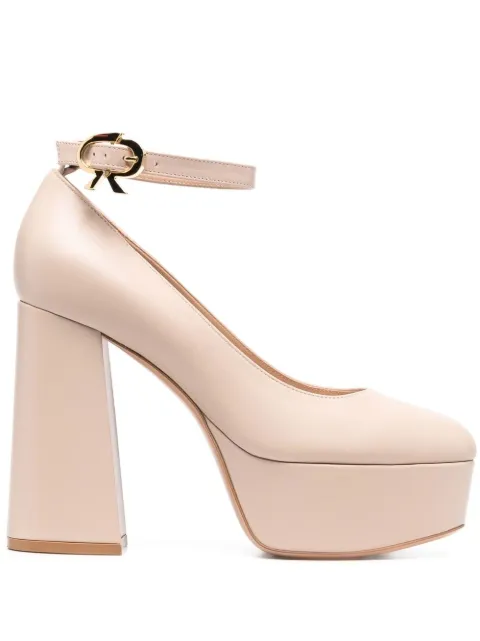 Gianvito Rossi Manila 120mm leather platform pumps Neutrals G2219770RICVGI