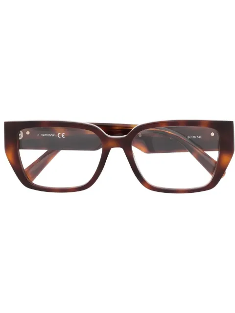 Swarovski Eyewear crystal-embellished rectangle-frame glasses Brown SK5446