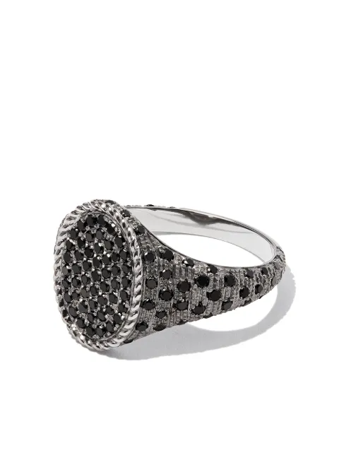 Yvonne Léon 18kt white gold Oval diamond signet ring Silver CHEVALIEREOVALEFUL