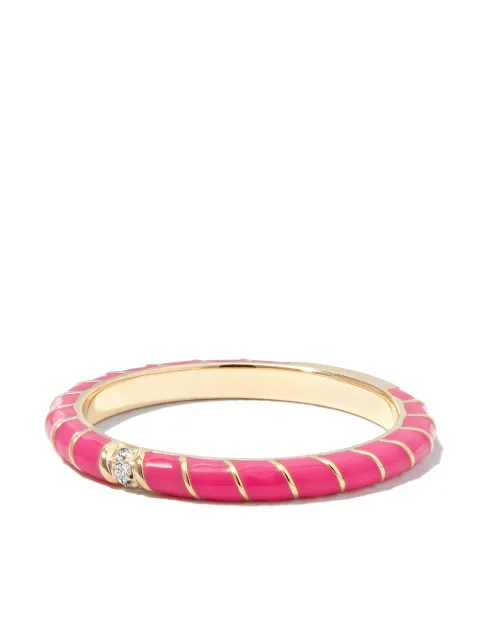 Yvonne Léon 9kt yellow gold Alliance Mini Torsade diamond and enamel ring Gold ALLIANCEMINITORSAD