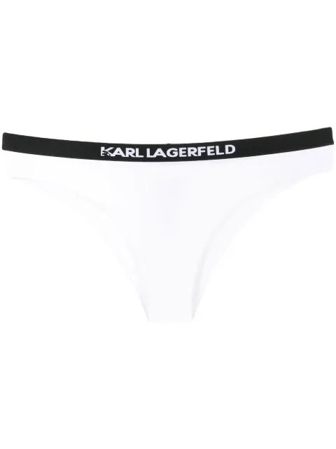 Karl Lagerfeld logo-waisted bikini brief White KL22WBT08