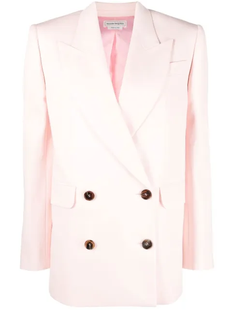 Alexander McQueen double-breasted boxy blazer Pink 708182