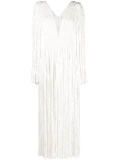V:PM ATELIER fully pleated evening gown White VP161W