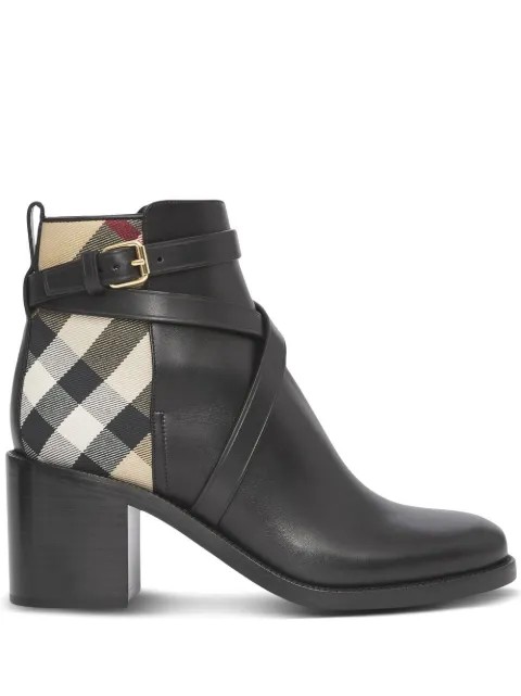 Burberry Check and leather heel boots Black 8056818