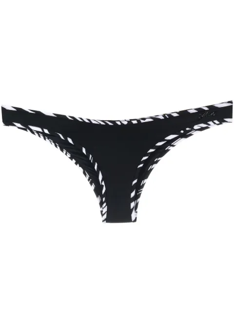 Karl Lagerfeld zebra-trim bikini brief Black KL22WBT25