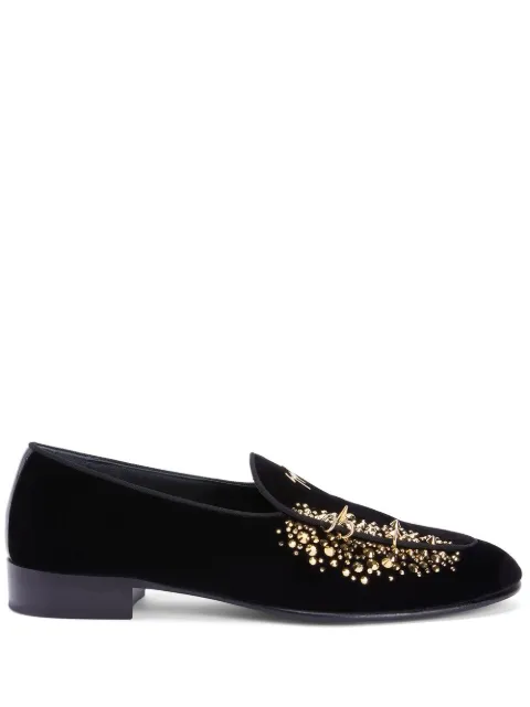 Giuseppe Zanotti Alvaro studded velvet loafers Black IU20039001