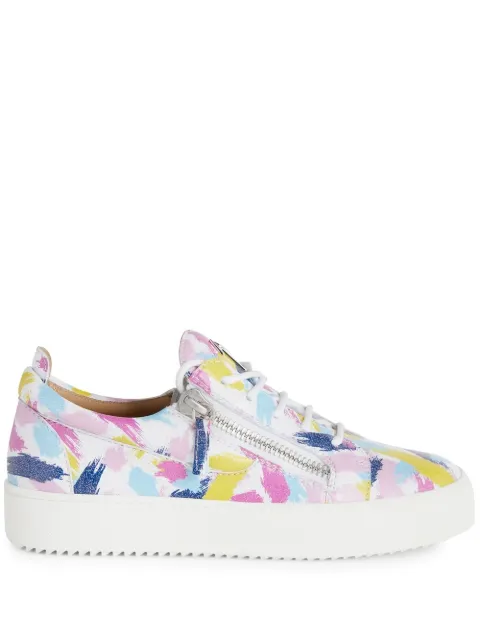 Giuseppe Zanotti Gail brushstrokes-print low-top sneakers White RW20039001