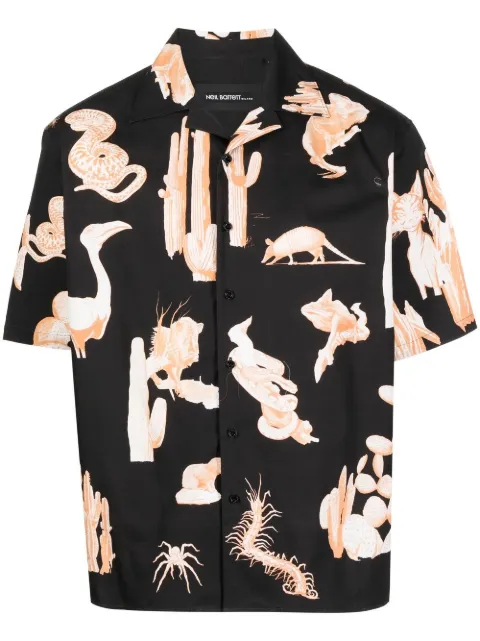 Neil Barrett graphic-print short-sleeve shirt Black BCM070SS037