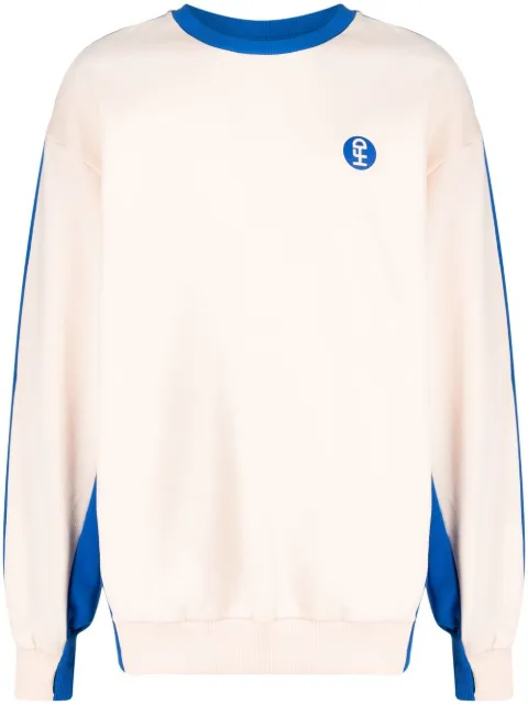 Honey Fucking Dijon two-tone logo-print sweatshirt Neutrals HFD05T022