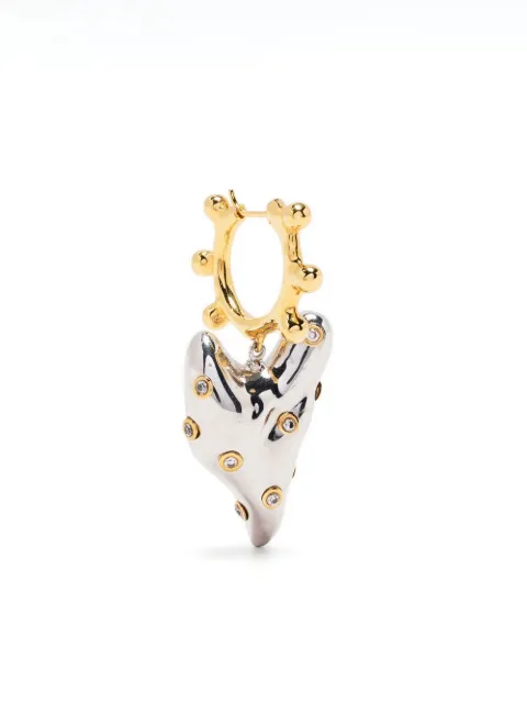 Vann Jewelry pierced heart single earring Silver AW22ER003YW019