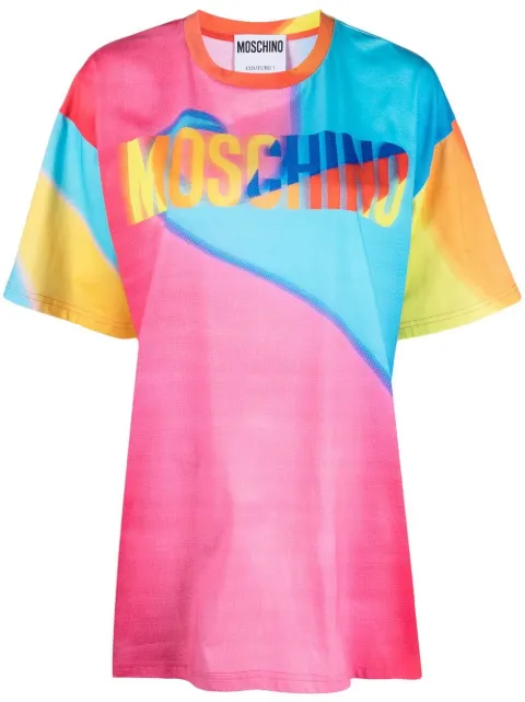Moschino logo-print oversized T-shirt Pink A07105540