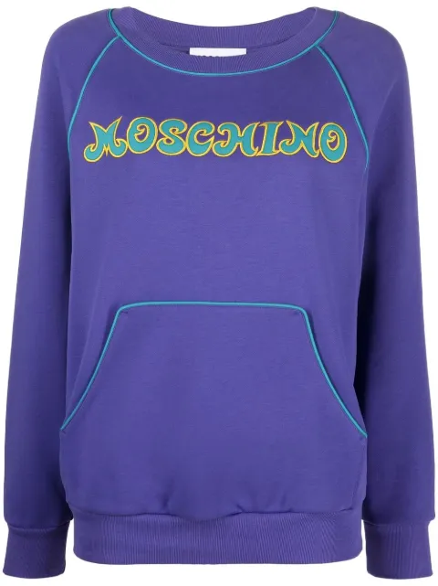 Moschino logo-embroidered sweatshirt Blue J17135528