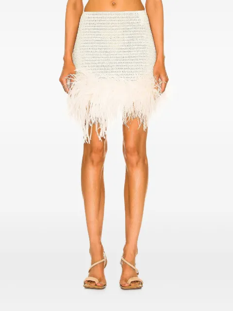 Magda Butrym feather-down mini skirt Neutrals 237522