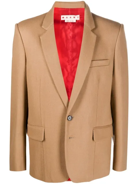 Marni buttoned single-breasted blazer Brown GUMU0087UYUTW970