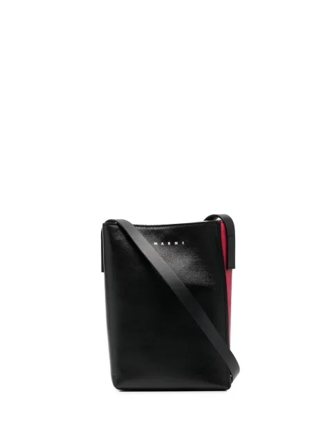 Marni logo-print single-strap shoulder bag Black SBMQ0040Q0P2644