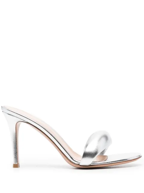 Gianvito Rossi Bijoux padded sandals Silver G1855085RICNPS
