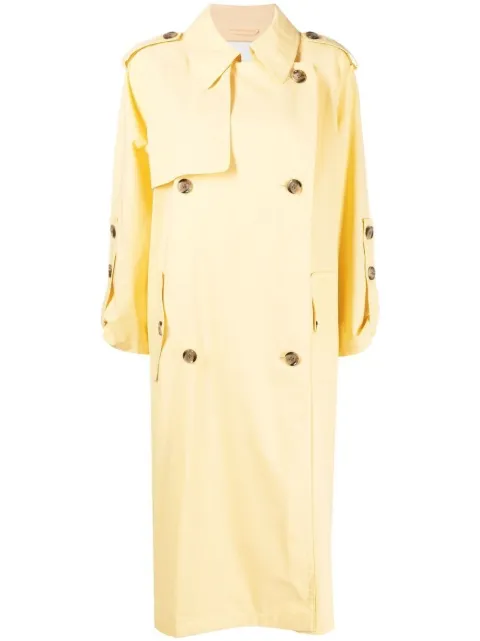 3.1 Phillip Lim double-breasted belted-waist coat Yellow P2218968CPT