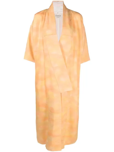 A.N.G.E.L.O. Vintage Cult 1970s marble-effect square-sleeved coat Orange ANG280ZX