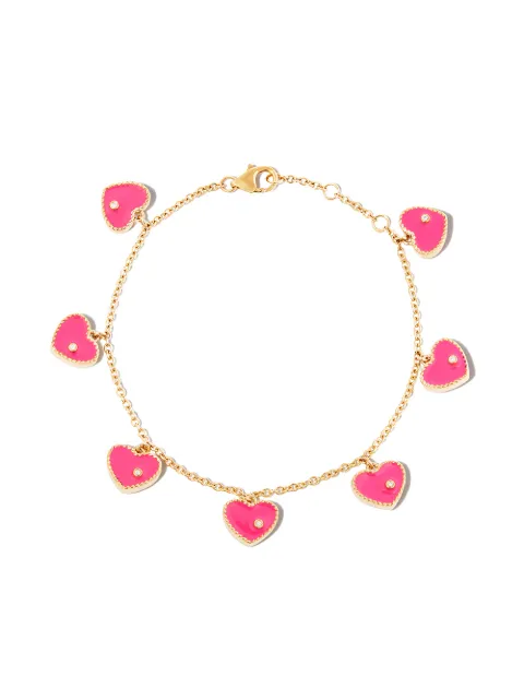 Yvonne Léon 9kt yellow gold enamel and diamond bracelet Gold BRAC7COEURNEONFUCHOJ