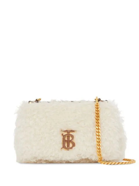 Burberry TB mohair-blend crossbody bag White 8059523
