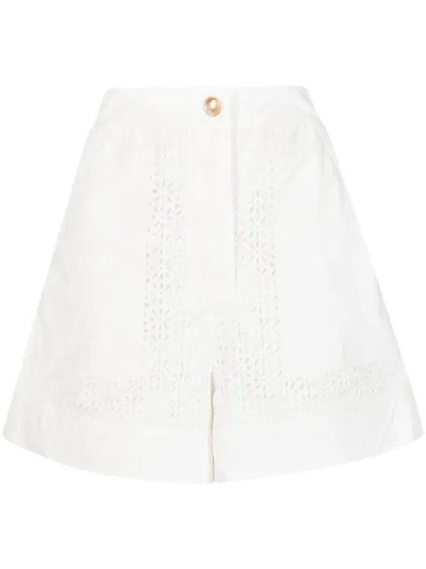3.1 Phillip Lim broderie-anglaise panelled shorts White P2215349BRO