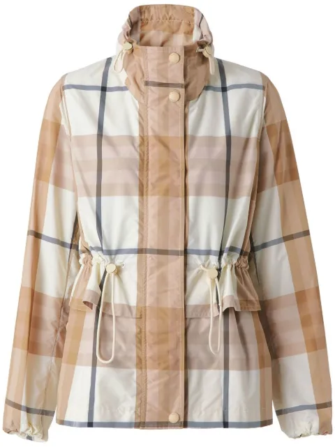 Burberry check-print drawstring jacket Neutrals 8055266