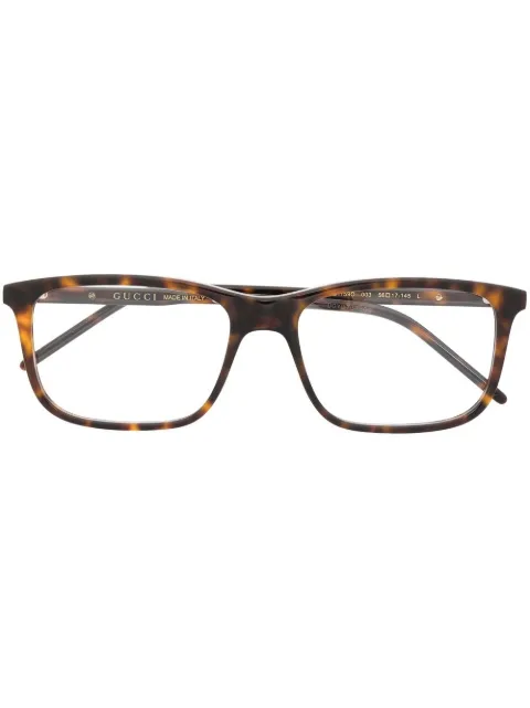 Gucci Eyewear tortoiseshell rectangular-frame glasses Brown GG1159O003