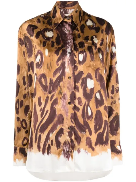 Marni all-over leopard-print shirt Brown CAMA0490A0UTV912