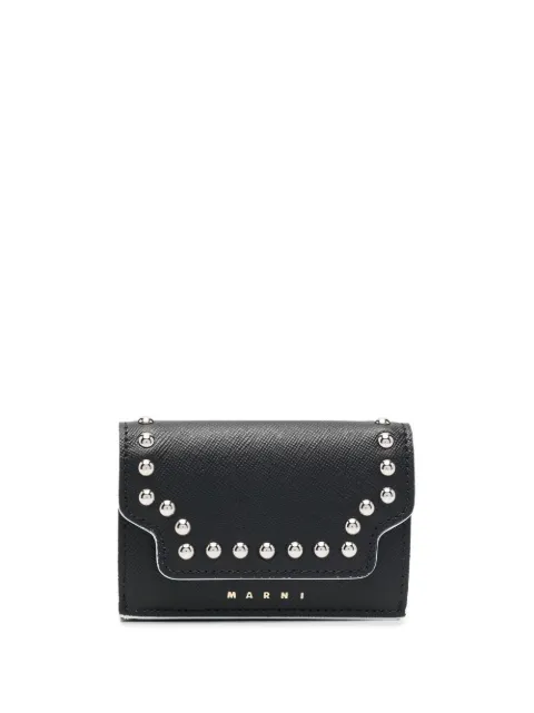 Marni stud-embellished tri-fold wallet Black PFMOW02ULPLV520