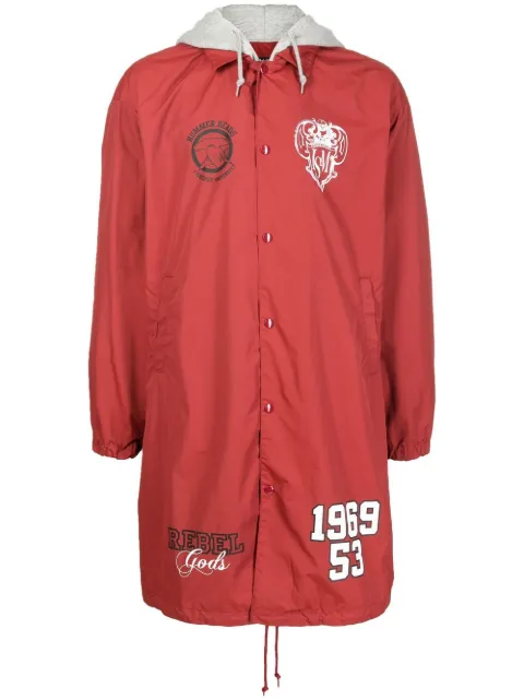 Undercoverism logo-print hooded coat Red UI1B4302