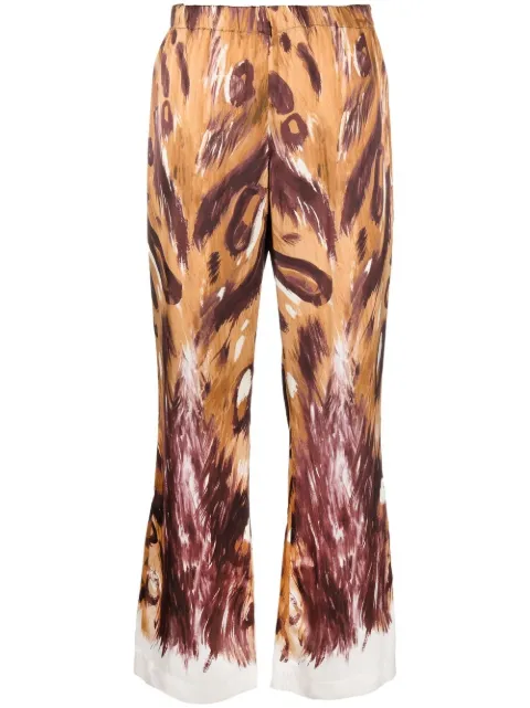Marni graphic-print flared trousers Brown PAMA0212A0UTV912
