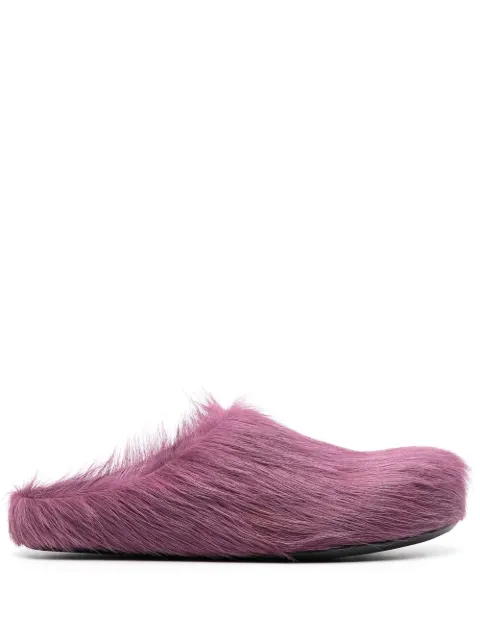 Marni long-hair calfskin Fussbett sabot Purple SBMS004601P4122