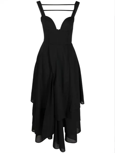 A.W.A.K.E. Mode ruffled-hem dress Black SS22DR05UT13BLACKXX