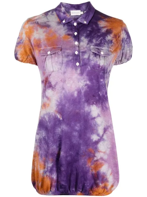 Stain Shade tie-dye print polo top Purple 21