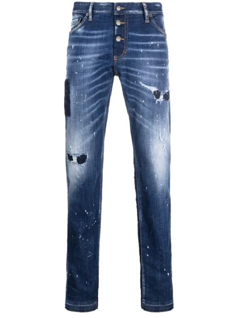 DSQUARED2 distressed paint splattered jeans Blue S74LB1163S30342