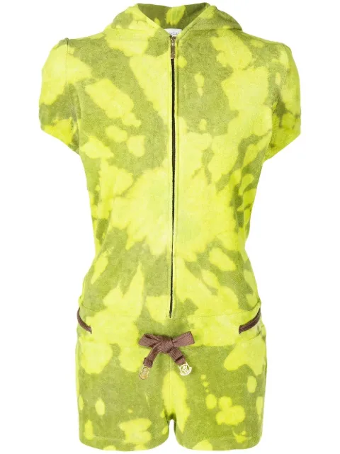 Stain Shade tie-dye hooded playsuit Green 18