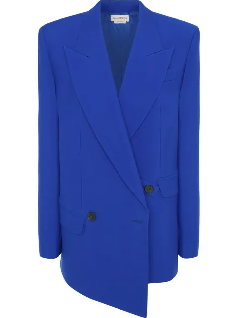 Alexander McQueen asymmetric double-breasted blazer Blue 703519QJACX