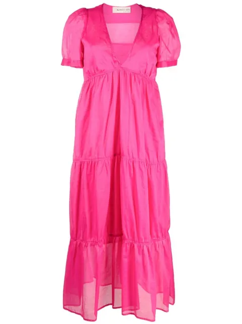 Blanca Vita tiered v-neck dress Pink ARUM6104