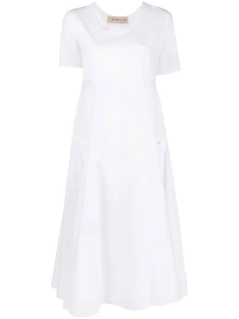 Blanca Vita tiered short-sleeve dress White ARMORACIA7004
