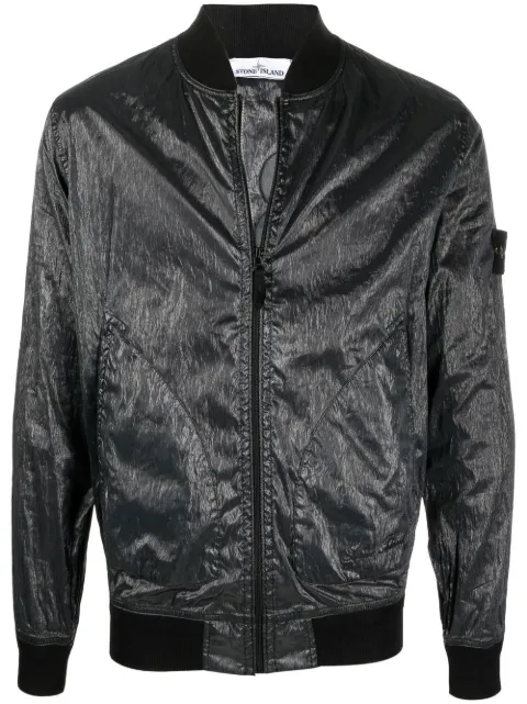 Stone Island loog-patch bomber jacket Black 7615433Q2