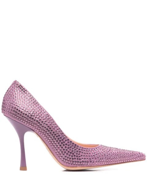 LIU JO x Leonie Hanne crystal-embellished pointed-toe pumps Purple SA2707TX001