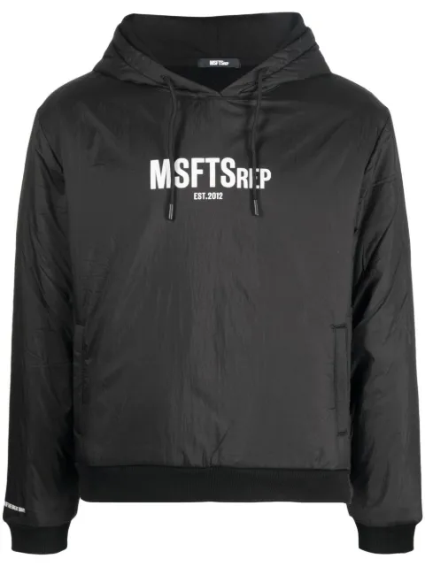 MSFTSrep logo-print detail hoodie Black 32MSF1H02