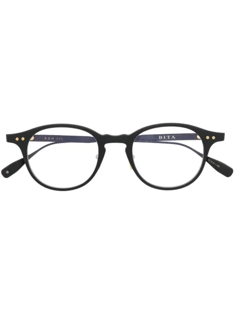Dita Eyewear Ash engraved.-logo detail glasses Black DTX148A01