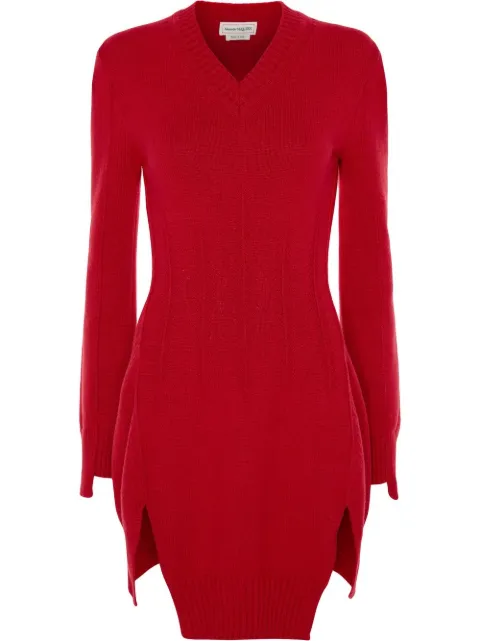 Alexander McQueen knitted tunic jumper Red 710271Q1A3O